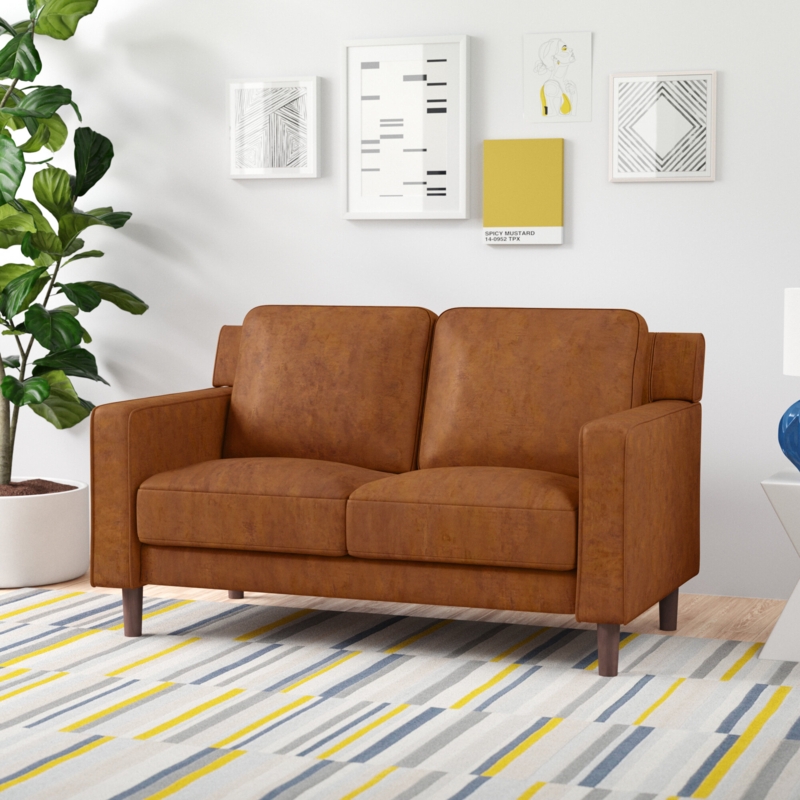 Ferranti 55'' Faux Leather Loveseat