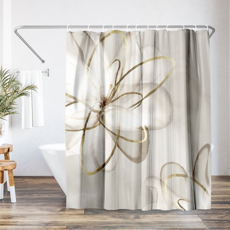 Floral Shower Curtain Transparent Beauty by PI Creative Art