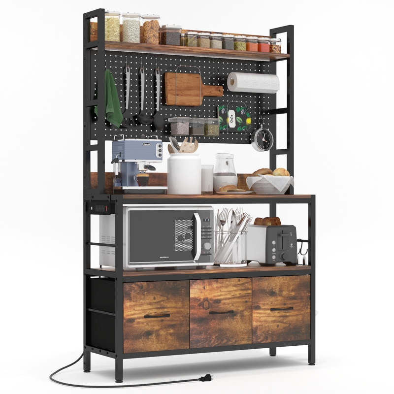 Forteau 39.37'' Steel Baker's Rack with Microwave Compatibility