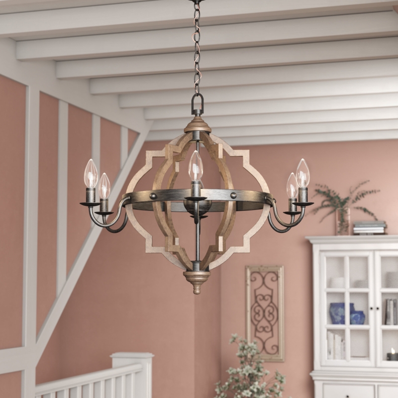 Freemont 6 - Light Dimmable Geometric Chandelier