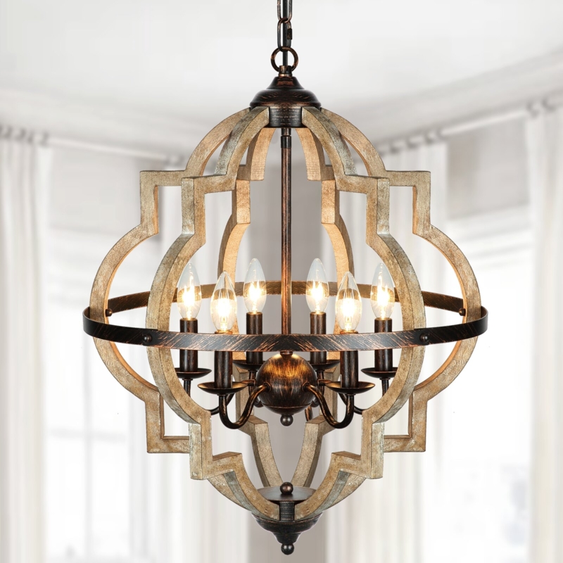 Gaphna 6 - Light Dimmable Lantern Geometric Chandelier