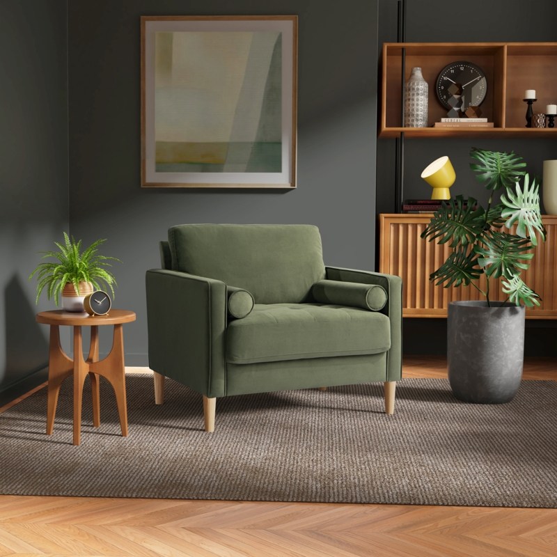 Garren 39.8" Square Arm Tufted Club Chair