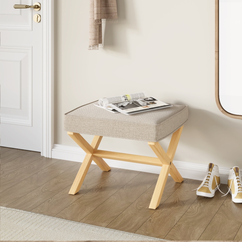 Genavecia 18.5'' Tall Wood Vanity Stool