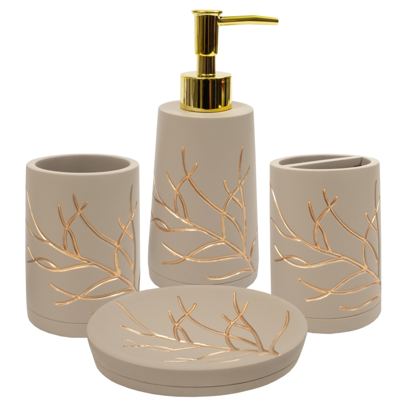 Gracin Branches 4 Piece Bathroom Accessory Set