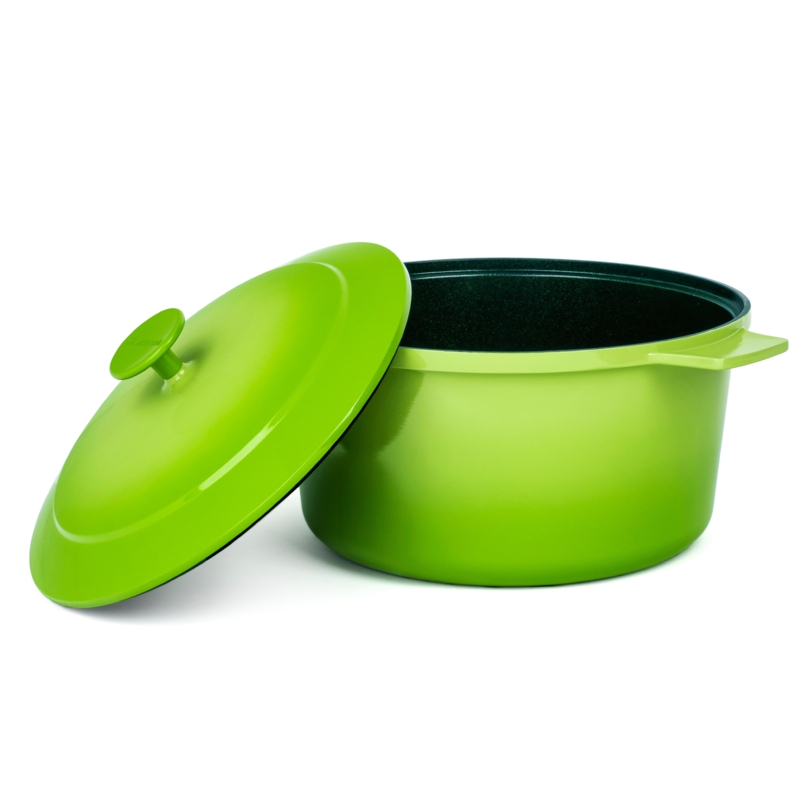 Granitestone Dutch Oven, 5 Quart Ultra Nonstick Enameled Lightweight Aluminum Dutch Oven Pot With Lid, Round 5 Qt. Stock Pot, Dishwasher & Oven Safe, Induction Capable, Healthy 100% Pfoa Free, Green