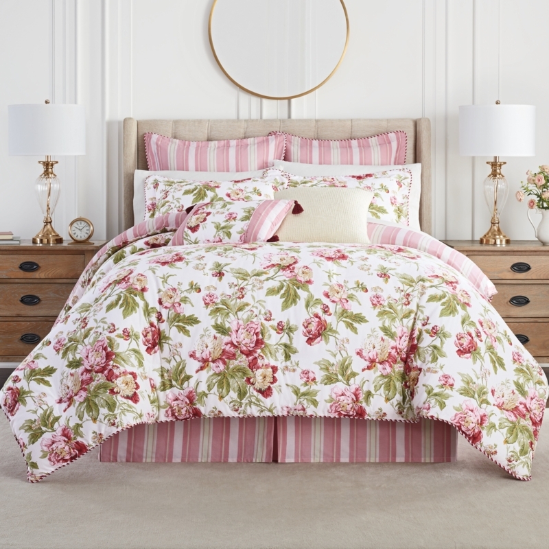 Green/Red Standard Cotton 4 Piece Comforter Set