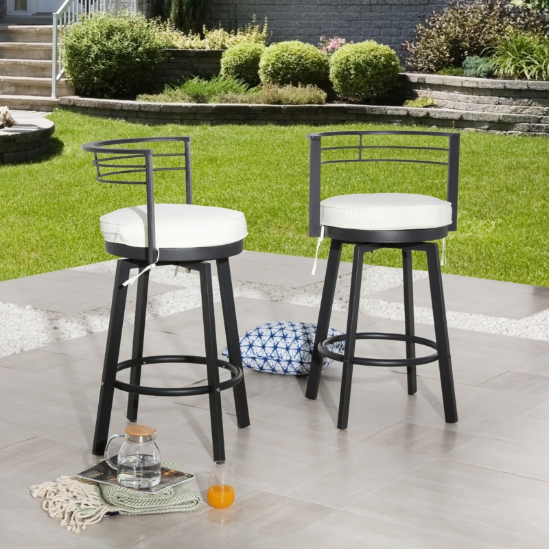Haahris Patio Swivel Bar Stool with Cushion