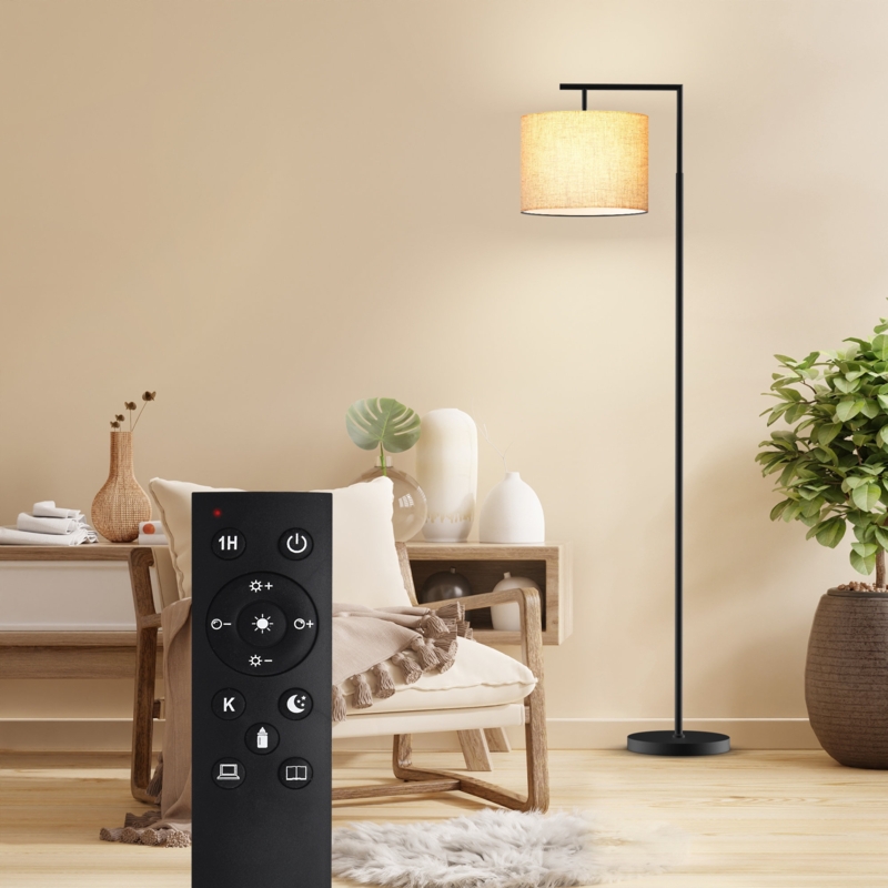 Haileyville 64'' Arched Floor Lamp with Remote Control and Bulb Included