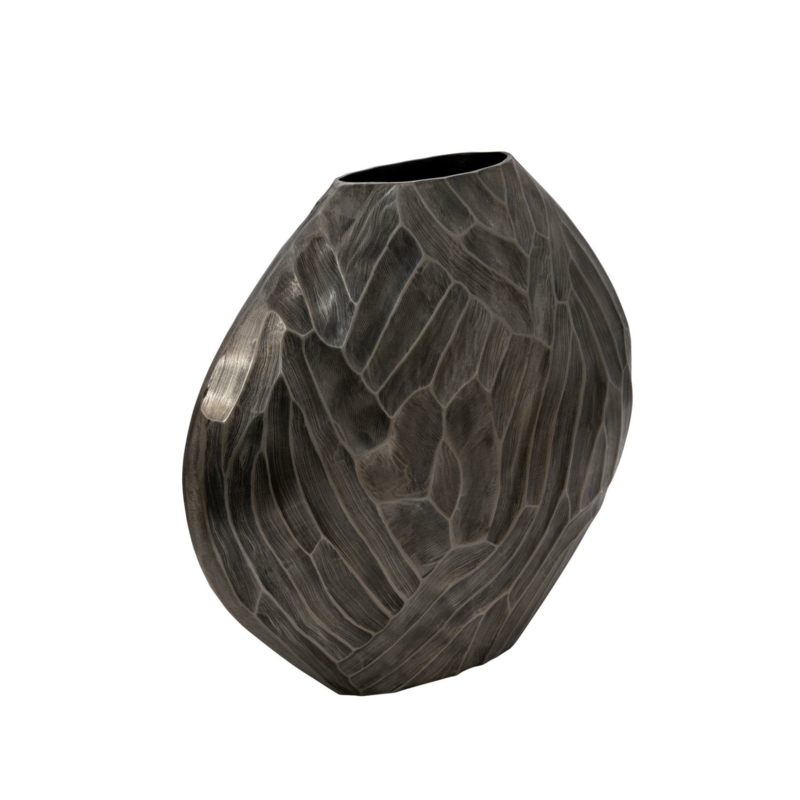 Hammered Metal Vase - Contemporary Aluminum Vase - Unique Decorative Table Decor for Home or Office - Unique Flower Vase Gift