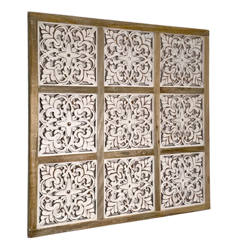 Handmade Boho Plants & Flowers Wall Decor on Solid Wood