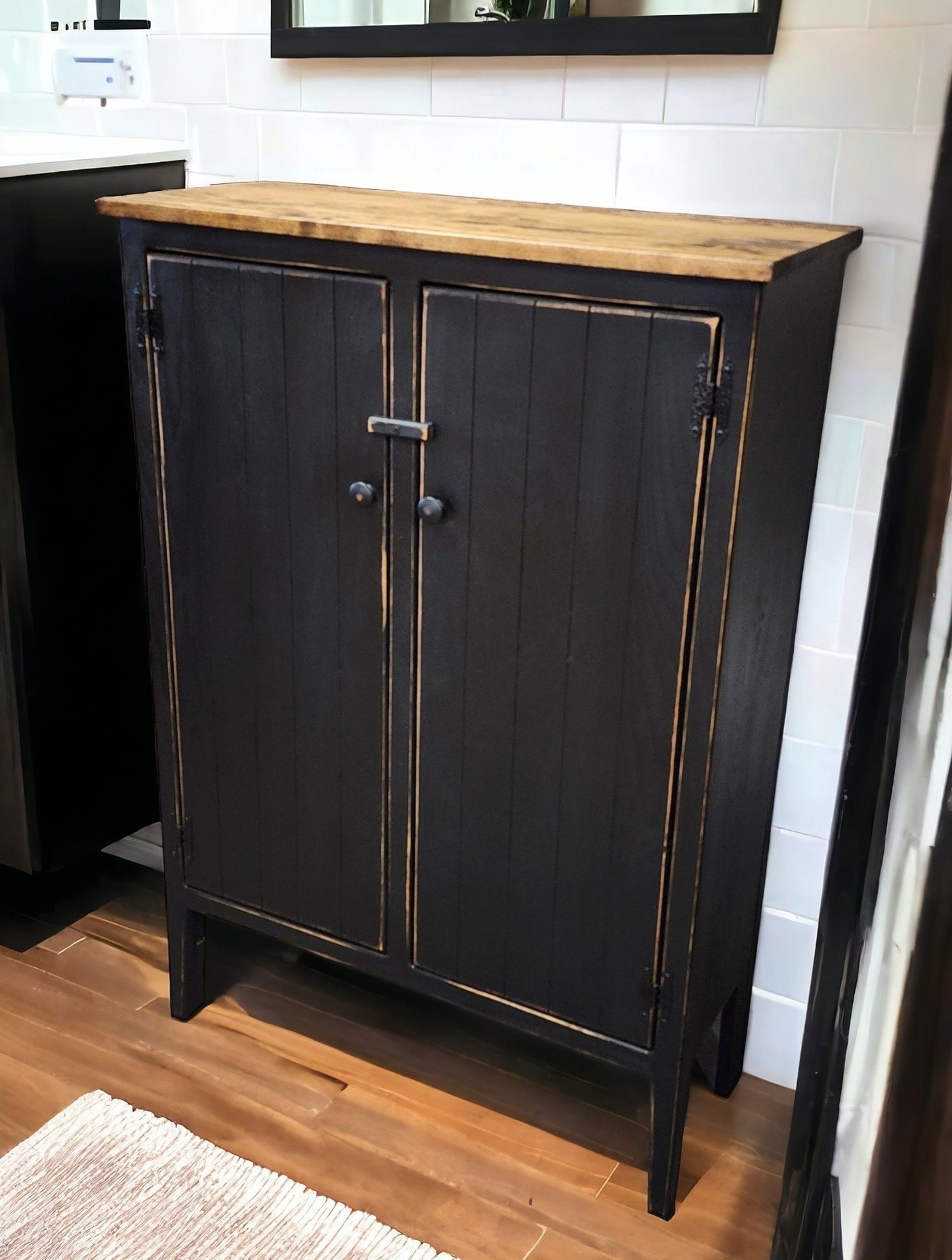 Handmade Rustic Cabinet, Pie Safe Storage Organizer, Farmhouse Furniture, Country Kitchen Decor