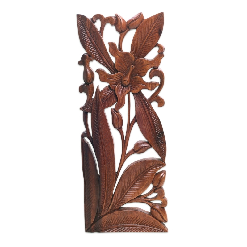 Handmade Traditional Plants & Flowers Wall Decor on Solid Wood