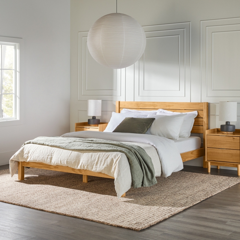 Hanhalyn Solid Wood Platform Bed
