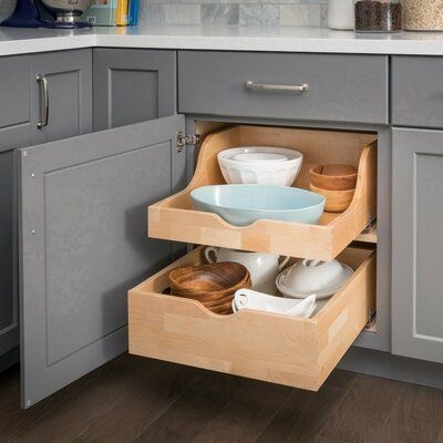 Hardware Resources Pull out Drawer Wood in Brown | 7 H x 16.25 W x 21.25 D in | Wayfair | Organization