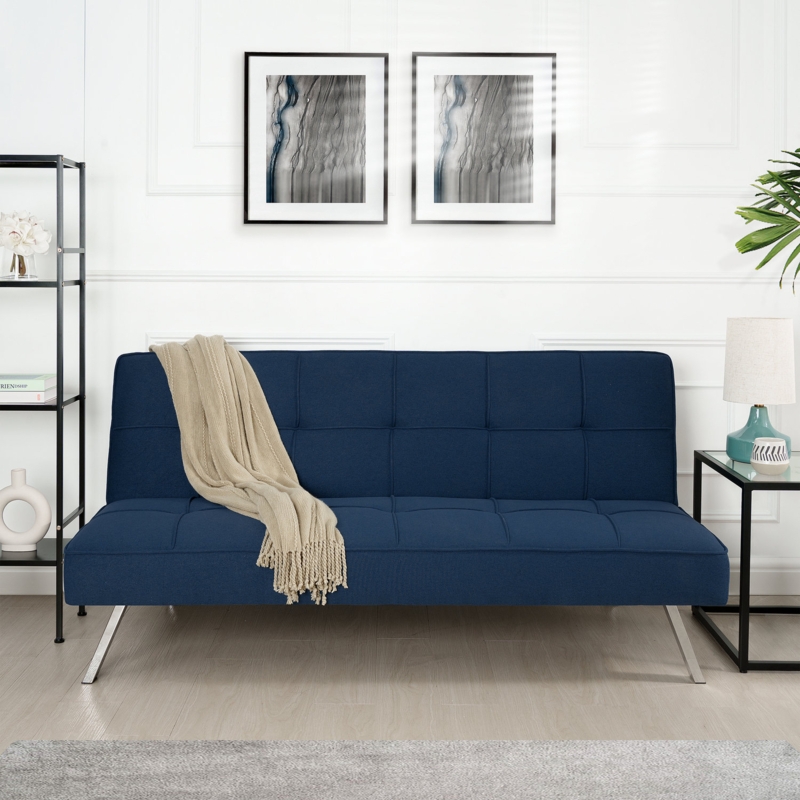 Harvyn 66.14" Modern Futon Sofa Bed Convertible Futon with Linen Fabric