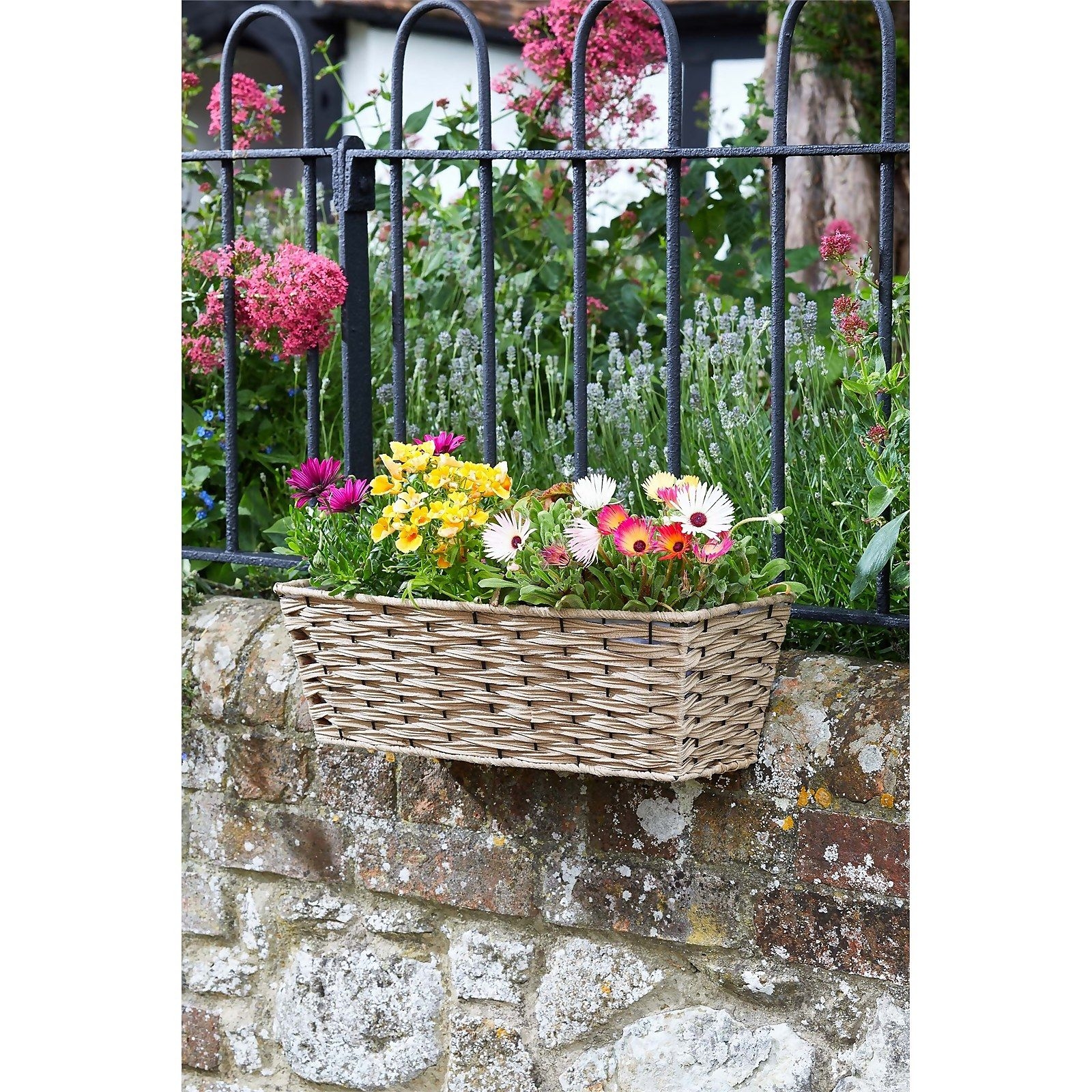 Hazel Faux Rattan Planter - 19 Inch Brown