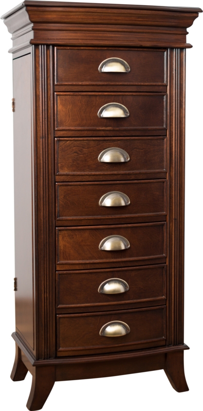 Hillesden 18'' Wide Freestanding Hand Painted Solid Wood Jewelry Armoire with Mirror