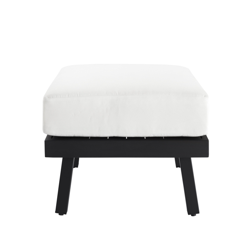 Holland Metal Outdoor Ottoman with Sunbrella Cushion