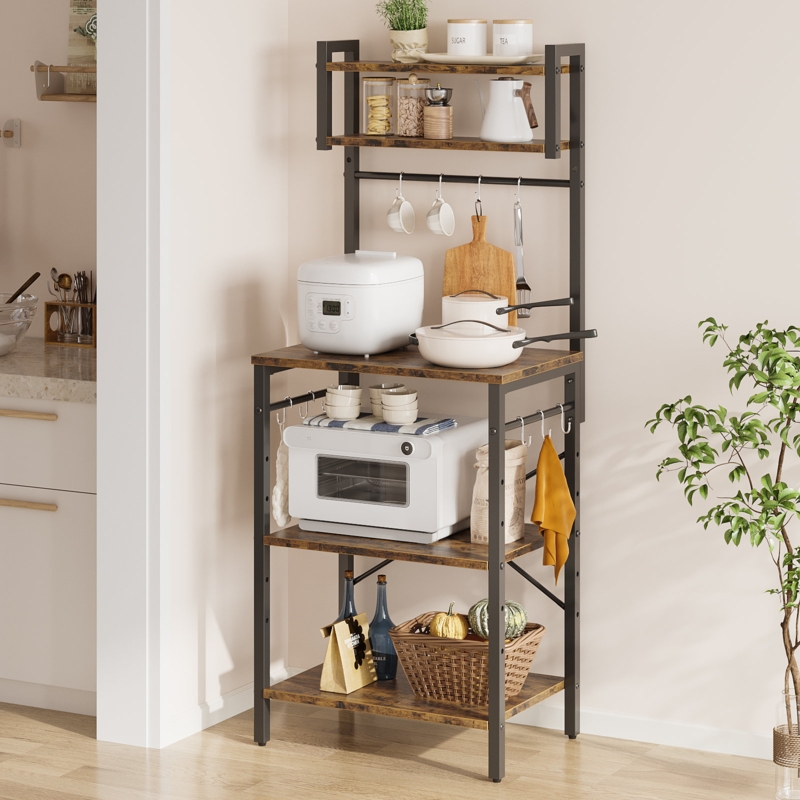 Holmgren 23.7'' Iron Standard Baker's Rack with Microwave Compatibility