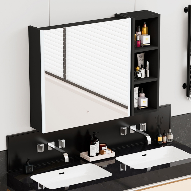 Ichael 23.6'' W 31.5'' H Surface Frameless Medicine Cabinet with Mirror and 6 Fixed Shelves