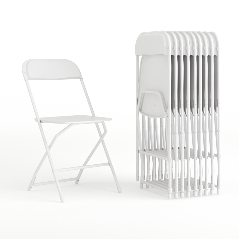 Inbox Zero Plastic Stackable Folding Indoor/Outdoor Event Chair (Set of 10)