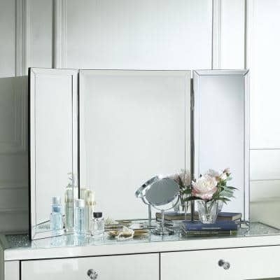 Inspired Home 1 in. x 27.5 in. Tabletop Makeup Mirror in white