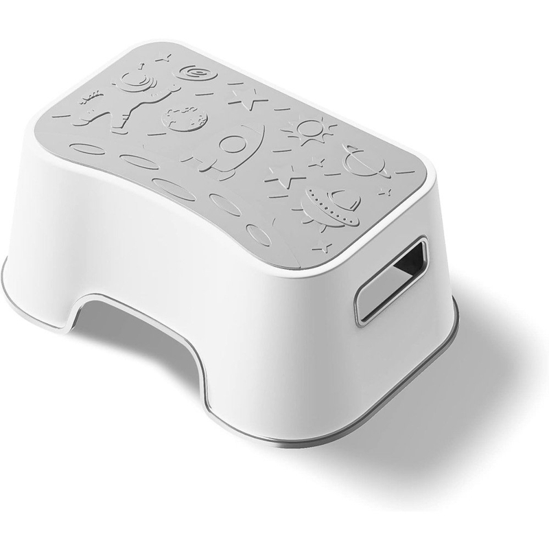 Jahleya Gray/White Foldable Step Stool
