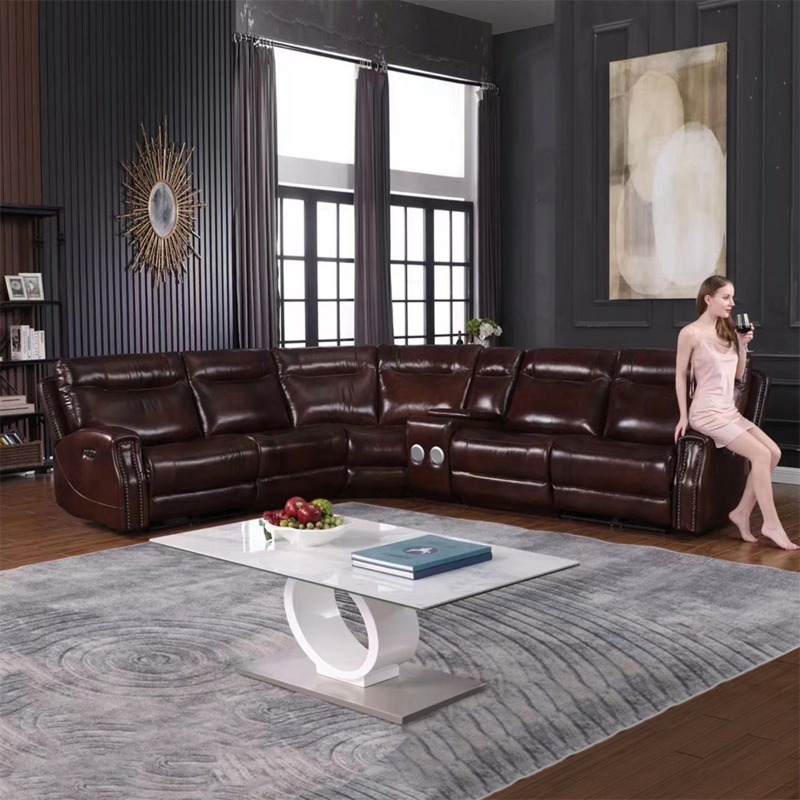 Jalicia 6 - Piece Leather Reclining Sectional