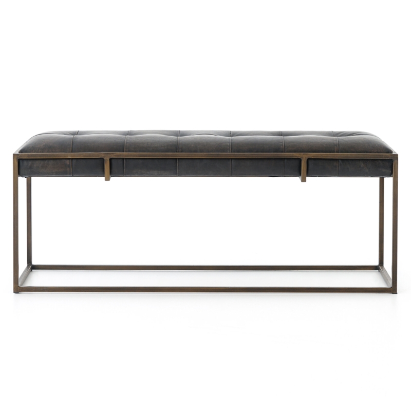 Jazelle Genuine Leather Upholstered Bench