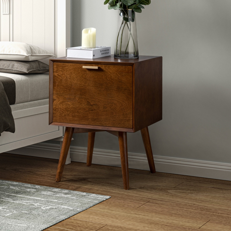 Jazyra 2 - Drawer Nightstand with Built-In Outlets and Hidden Drawer