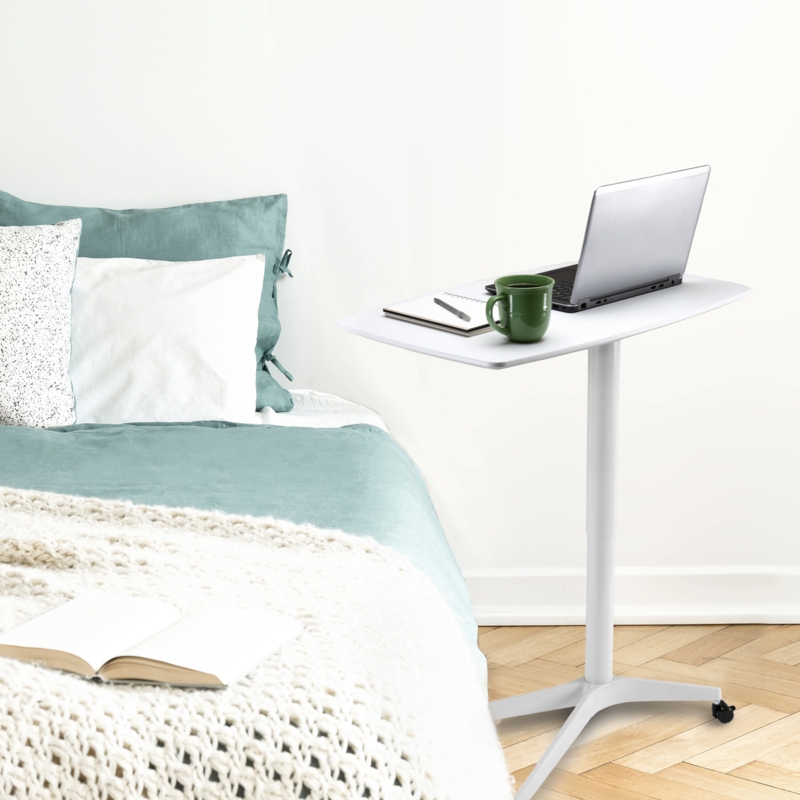 Jeanbart 29.9'' W Adjustable Height Rolling Laptop Desk Overbed Stand with Wheels