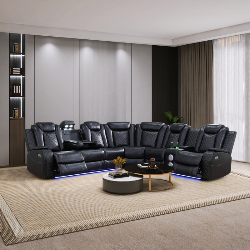 Jekari 3 - Piece Faux Leather Reclining Sectional