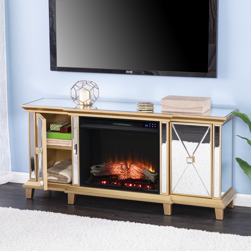 Jeremey TV Stand for TVs up to 55" with Electric Fireplace Included