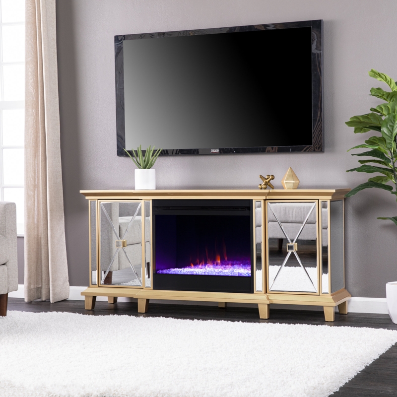 Jeremey TV Stand for TVs up to 55" with Electric Fireplace Included