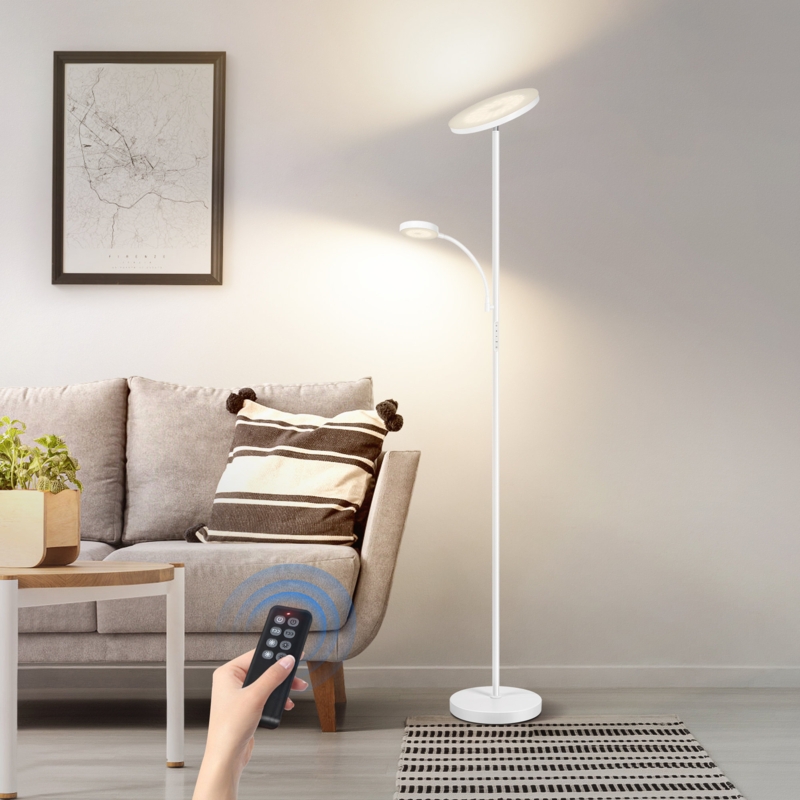 Jernell 70" LED Dimmable Torchiere & Reading Floor Lamp with Remote Control