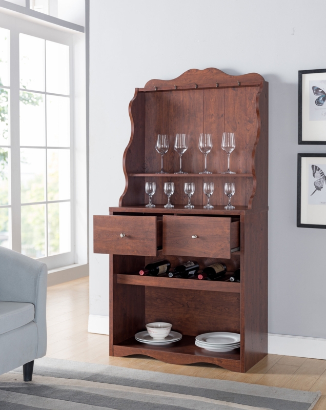 Juin 31.5'' Wood Standard Baker's Rack with Wine Bottle Storage