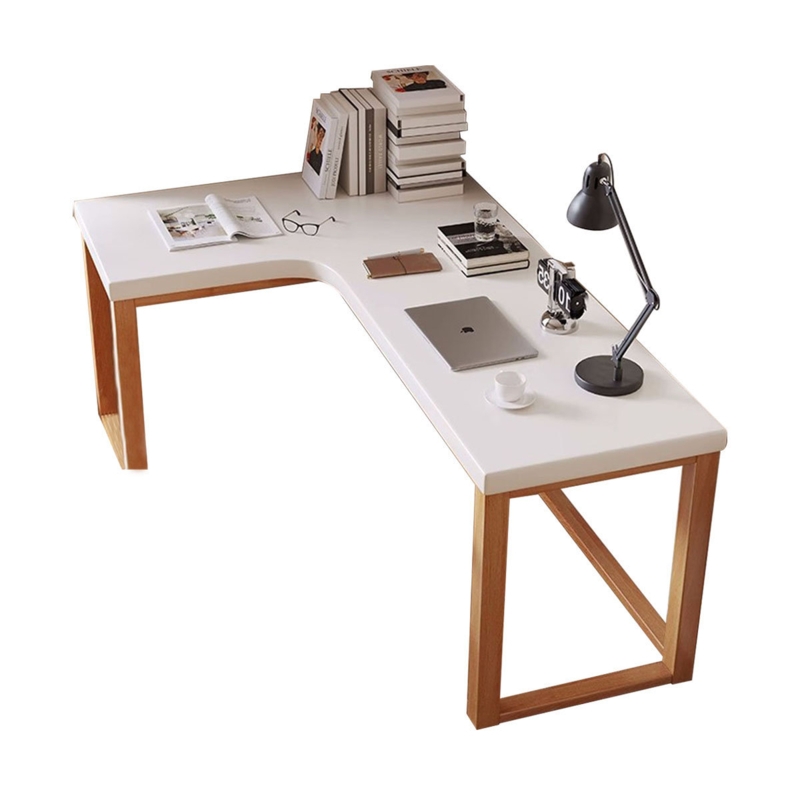 Junietta L-Shaped Solid Wood Writing Desk