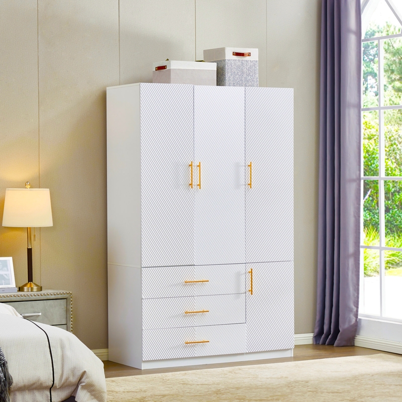 Kallistrate Armoire 3 Drawers u0026 Clothing Rod