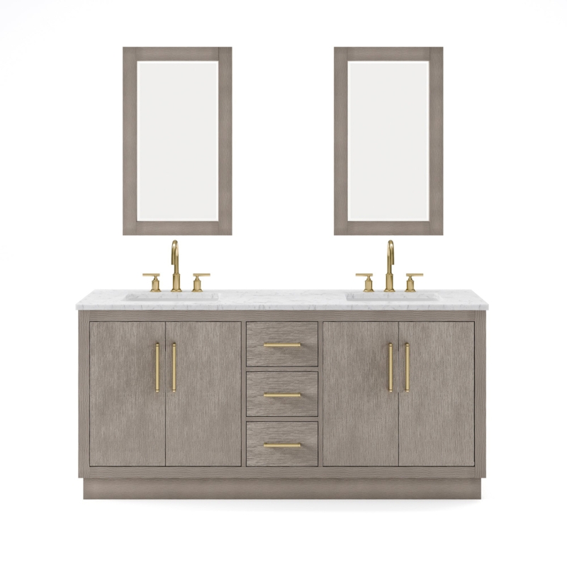Kamila 72'' Double Bathroom Vanity with Marble Top