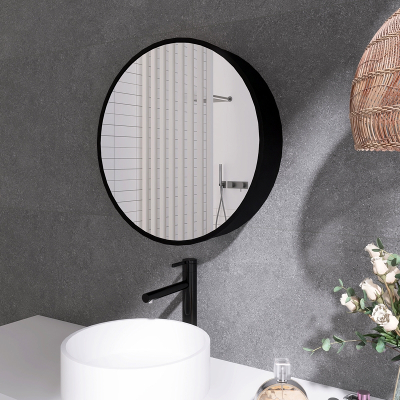 Kerisa 24'' W 24'' H Surface Framed Medicine Cabinet with Mirror and 2 Fixed Shelves