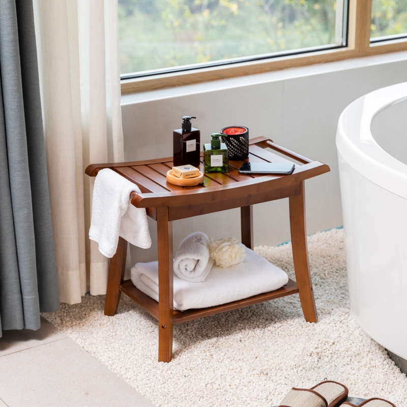 Kernighan 23.7'' W Bamboo Corner Shower Bench