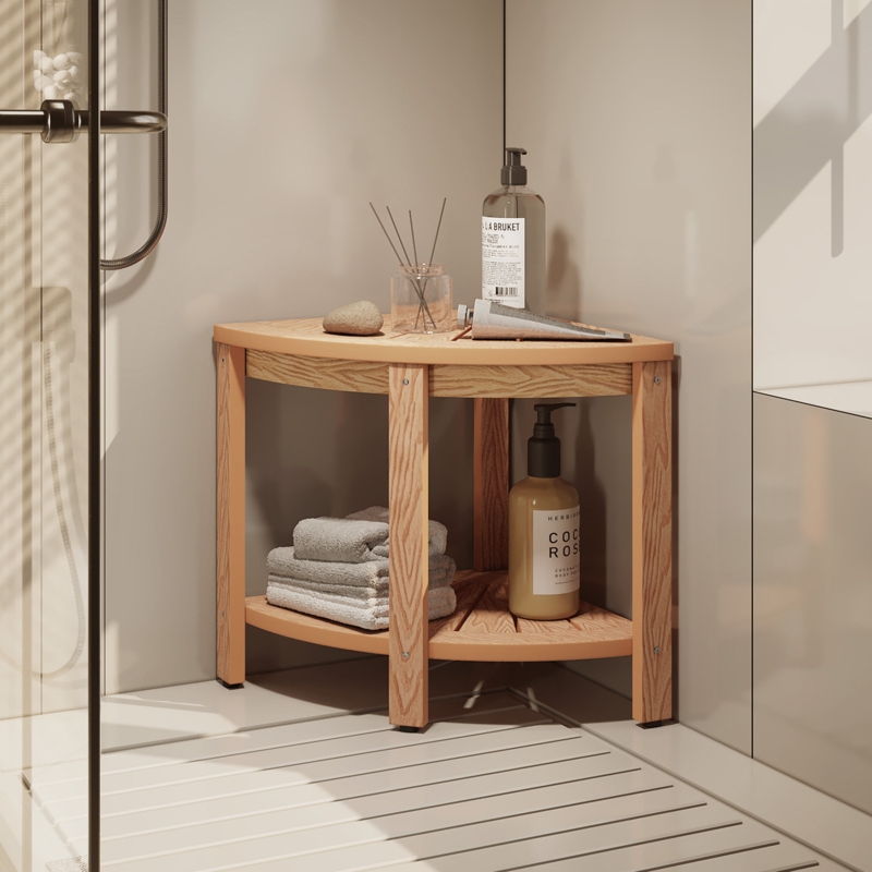 Kerstetter 17.12'' W Polystyrene HIPS Corner Shower Bench