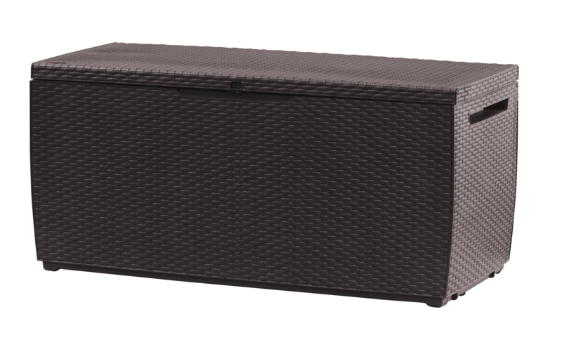 Keter Capri 80 Gallon Durable Resin Outdoor Storage Deck Box For Furniture and Supplies, Brown