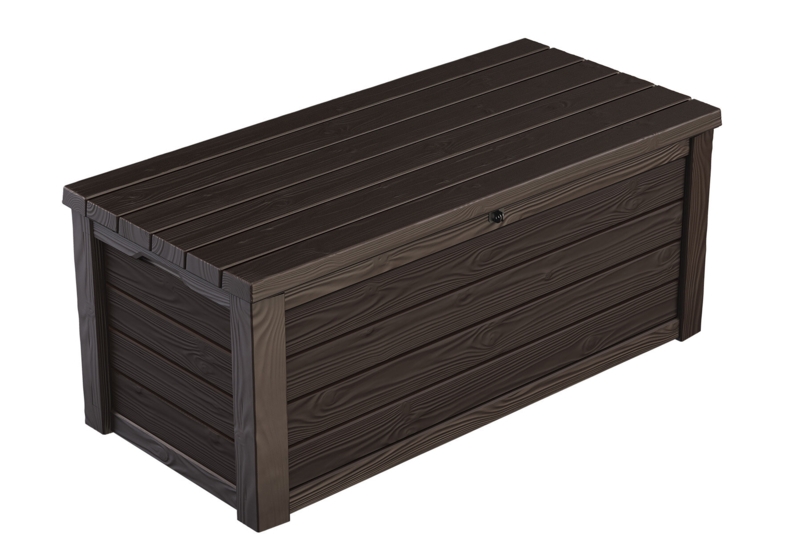 Keter Eastwood 150 Gallon Durable Resin Outdoor Storage Deck Box For Furniture and Supplies, Brown