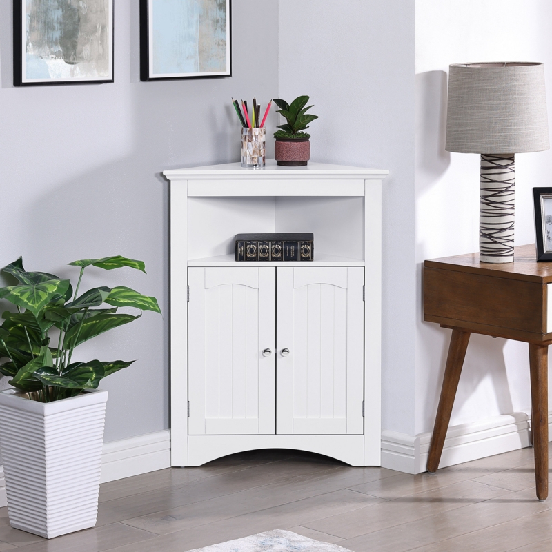 Keyashia Floor Corner Cabinet Sideboard,Free Standing Storage Cabinet with Doors and Shelves
