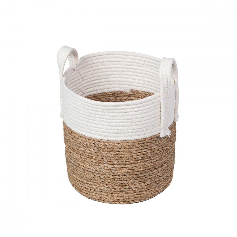 Kit 3 Cestos em Fibra Natural Branco/Seagrass - Or Design