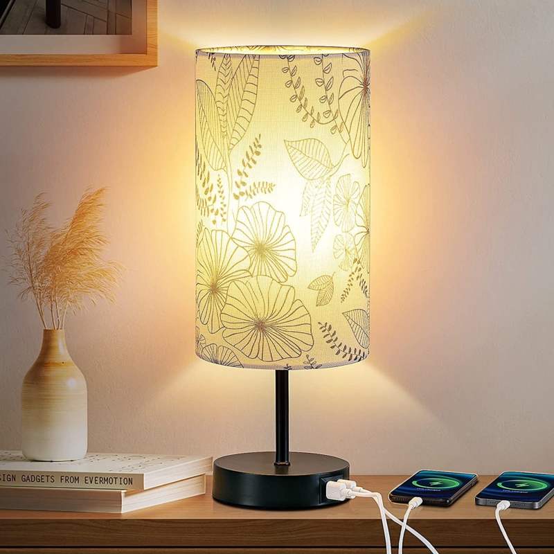 Krol 15in. Black Metal USB Table Lamp with Free LED Bulb