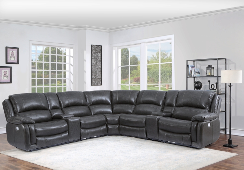 Kylemore 7 - Piece Leather Reclining Sectional