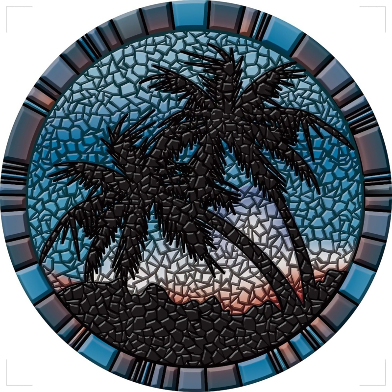 Kymar Blue Palm Trees 29" Decorative Pool Mat - Pool Art