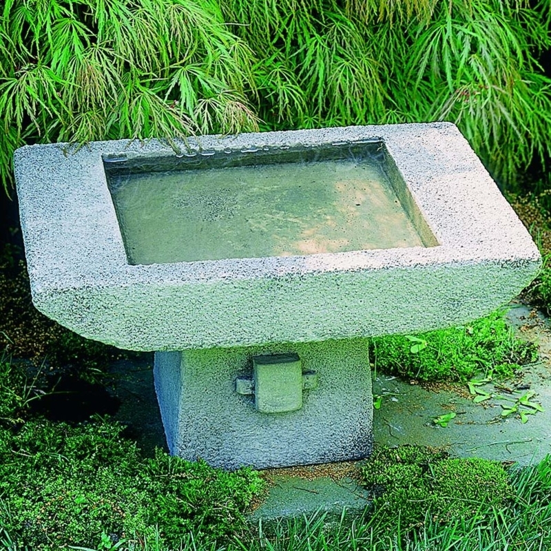 Kyoto Concrete Pedestal Birdbath